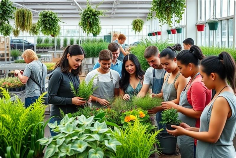 People shopping for plants